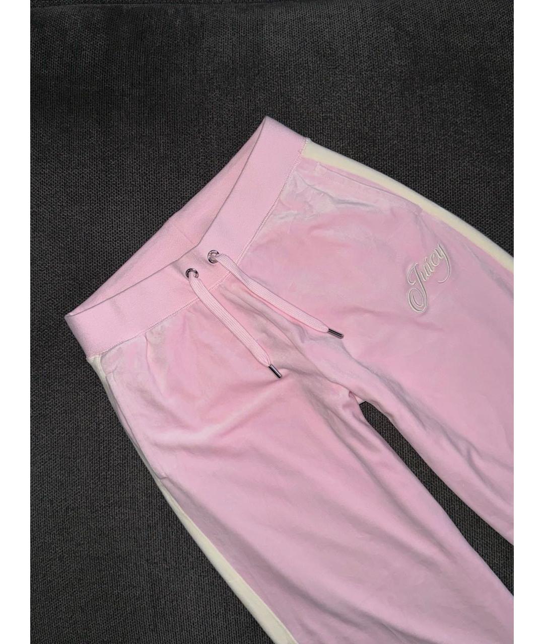 JUICY COUTURE Розовый велюровый костюм с брюками, фото 4
