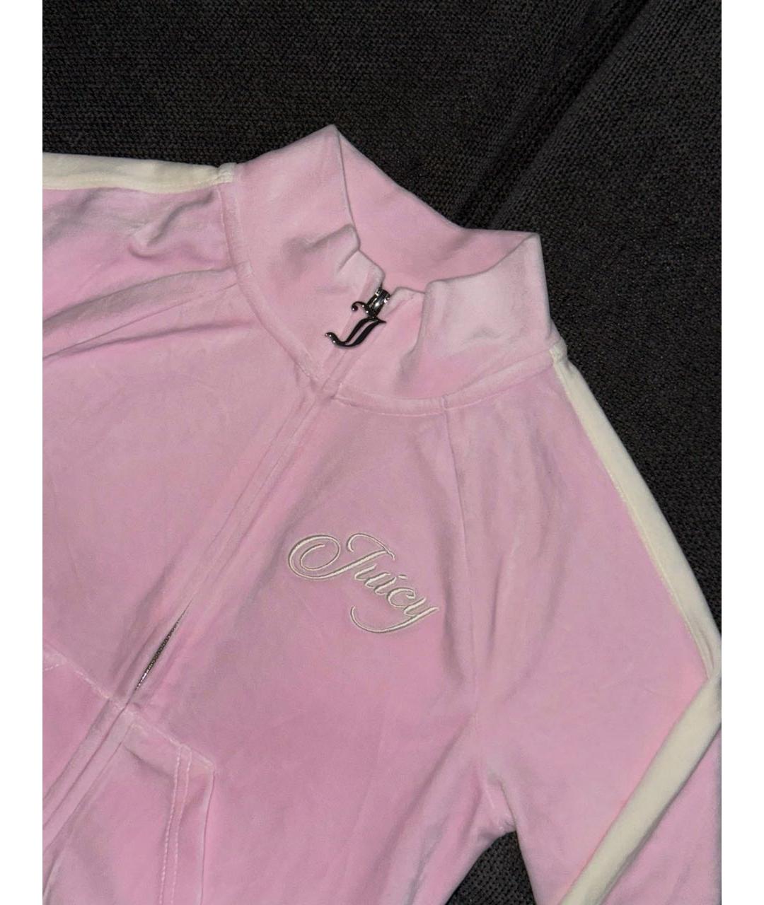 JUICY COUTURE Розовый велюровый костюм с брюками, фото 7