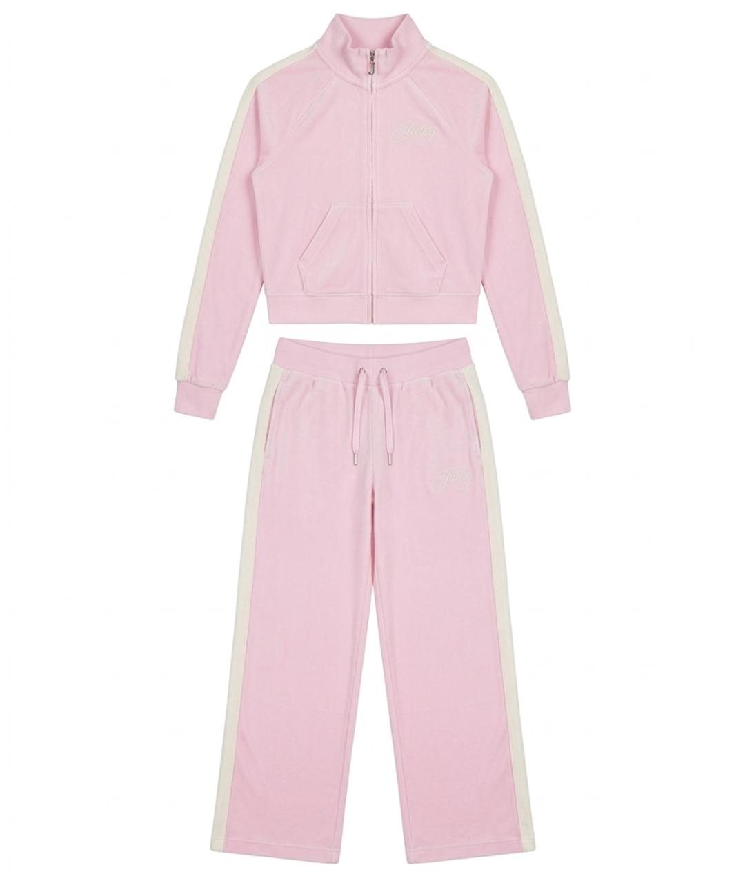 JUICY COUTURE Розовый велюровый костюм с брюками, фото 1