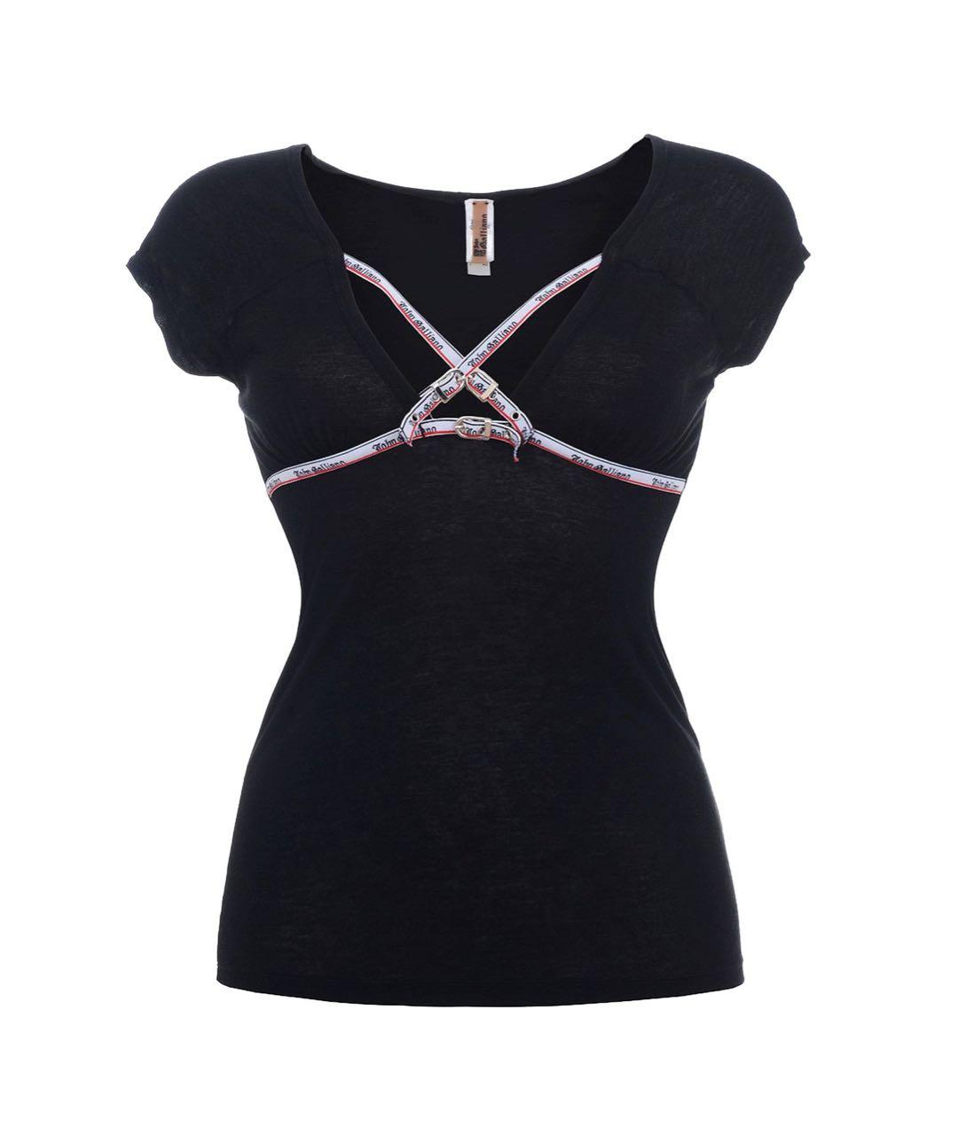 JOHN GALLIANO Черная вискозная футболка, фото 1