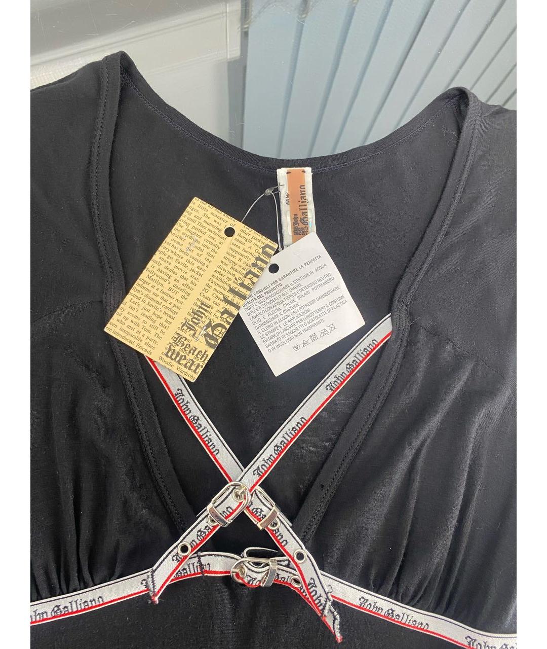 JOHN GALLIANO Черная вискозная футболка, фото 3