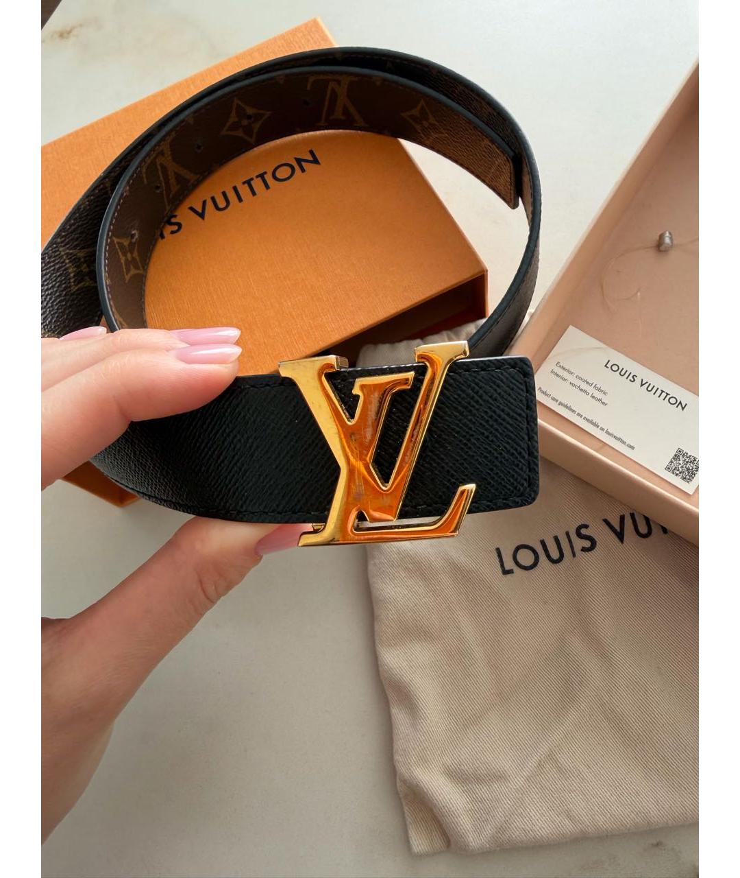 LOUIS VUITTON Коричневый кожаный ремень, фото 9