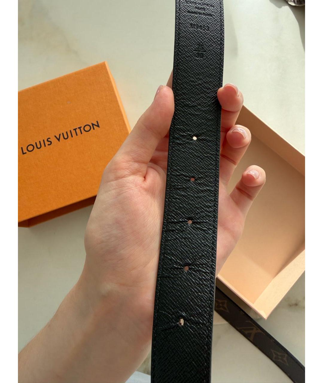 LOUIS VUITTON Коричневый кожаный ремень, фото 7