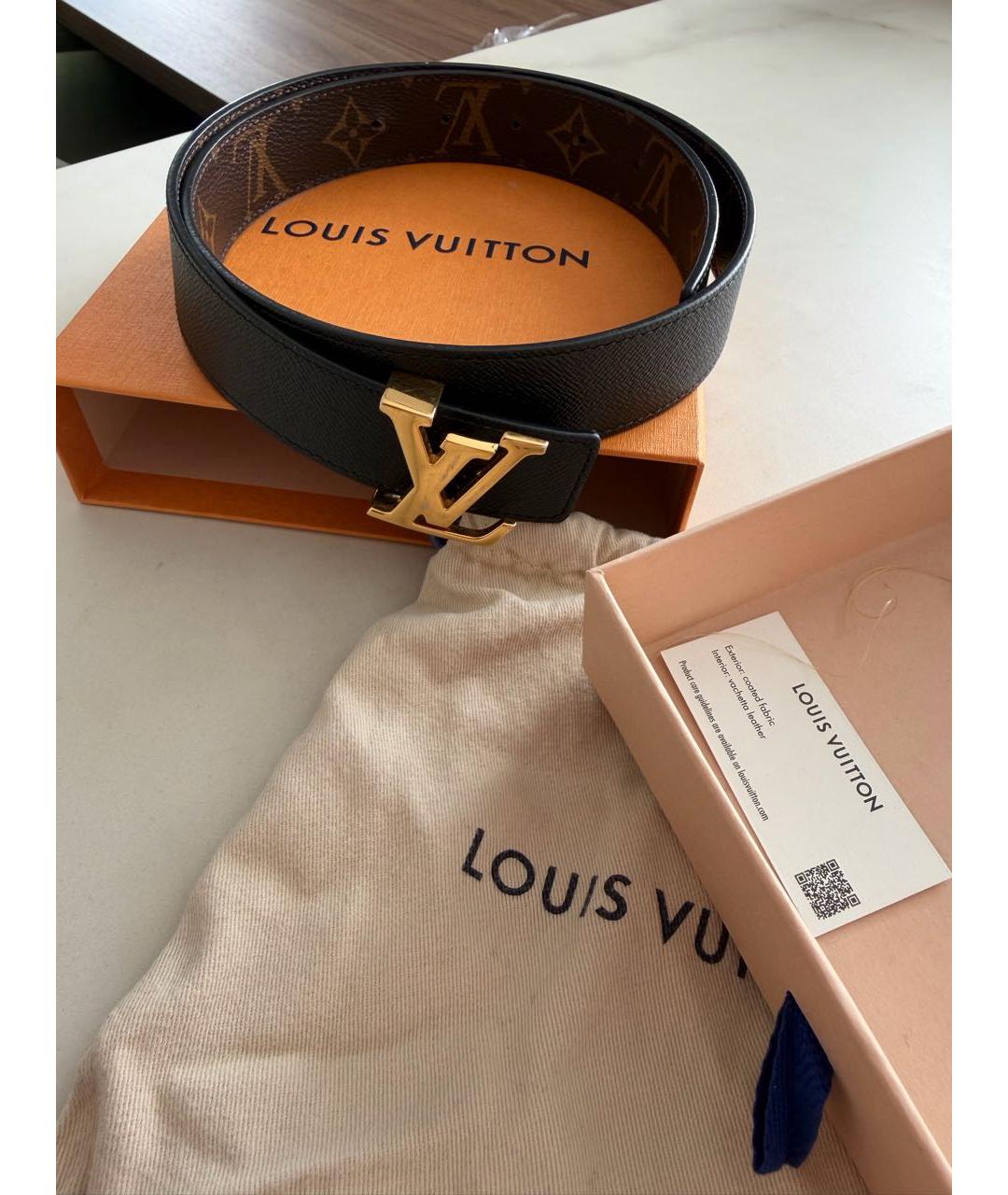 LOUIS VUITTON Коричневый кожаный ремень, фото 2