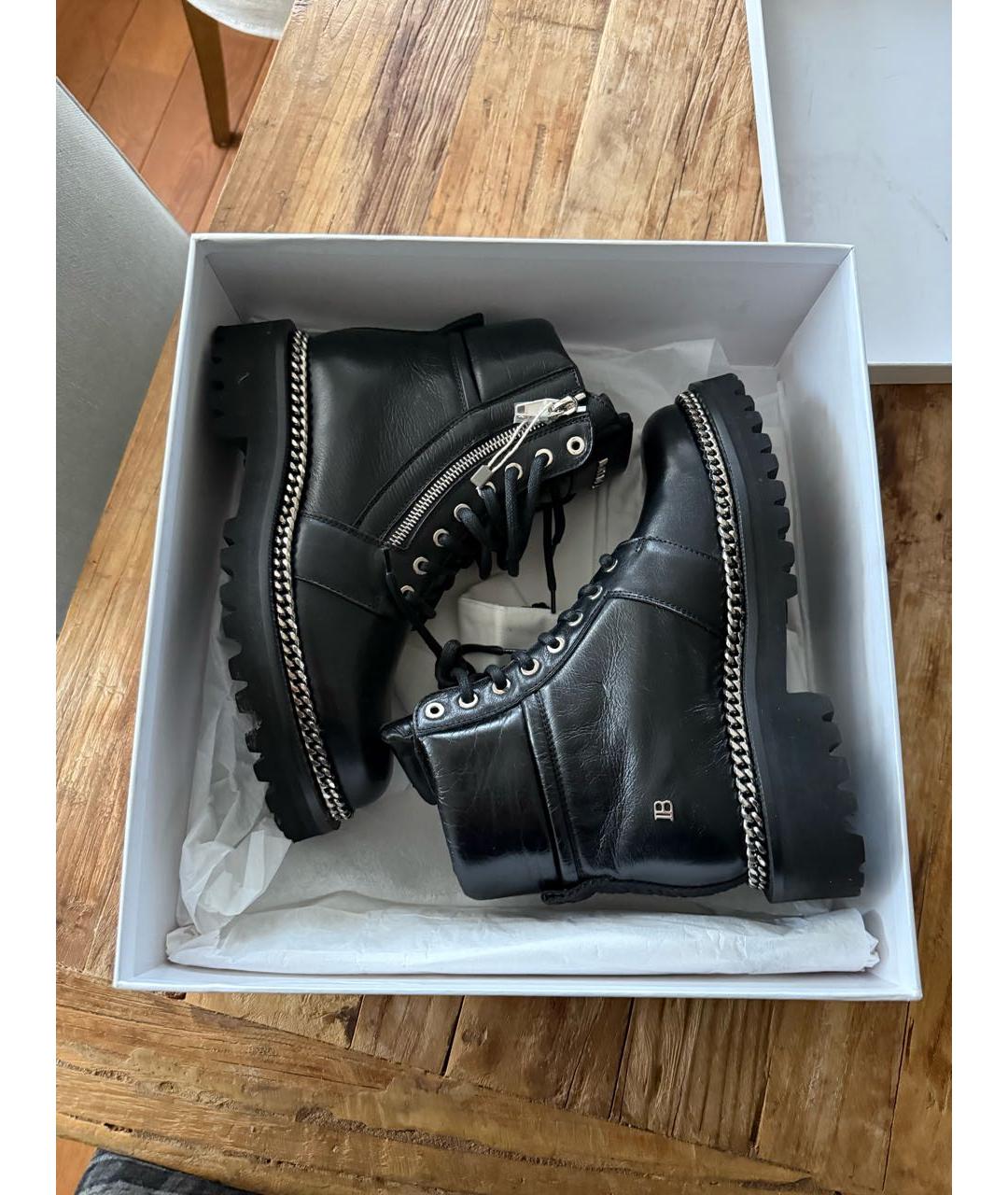 BALMAIN Черные кожаные ботинки, фото 8