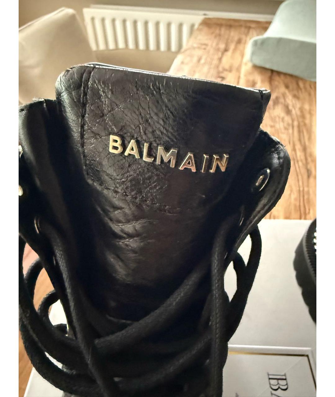 BALMAIN Черные кожаные ботинки, фото 7