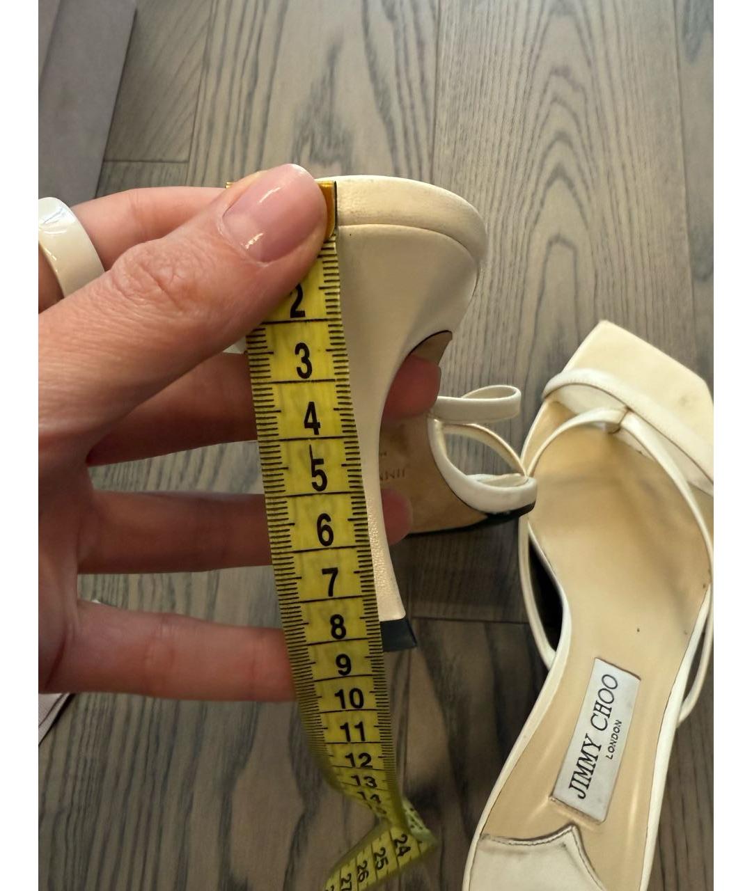 JIMMY CHOO Белые кожаные мюли, фото 6