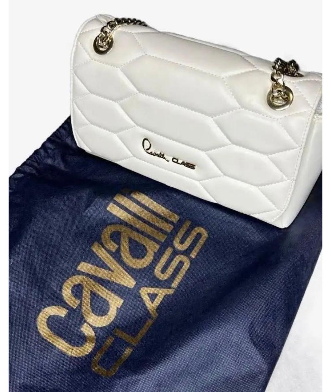 CAVALLI CLASS Белая синтетическая сумка через плечо, фото 8