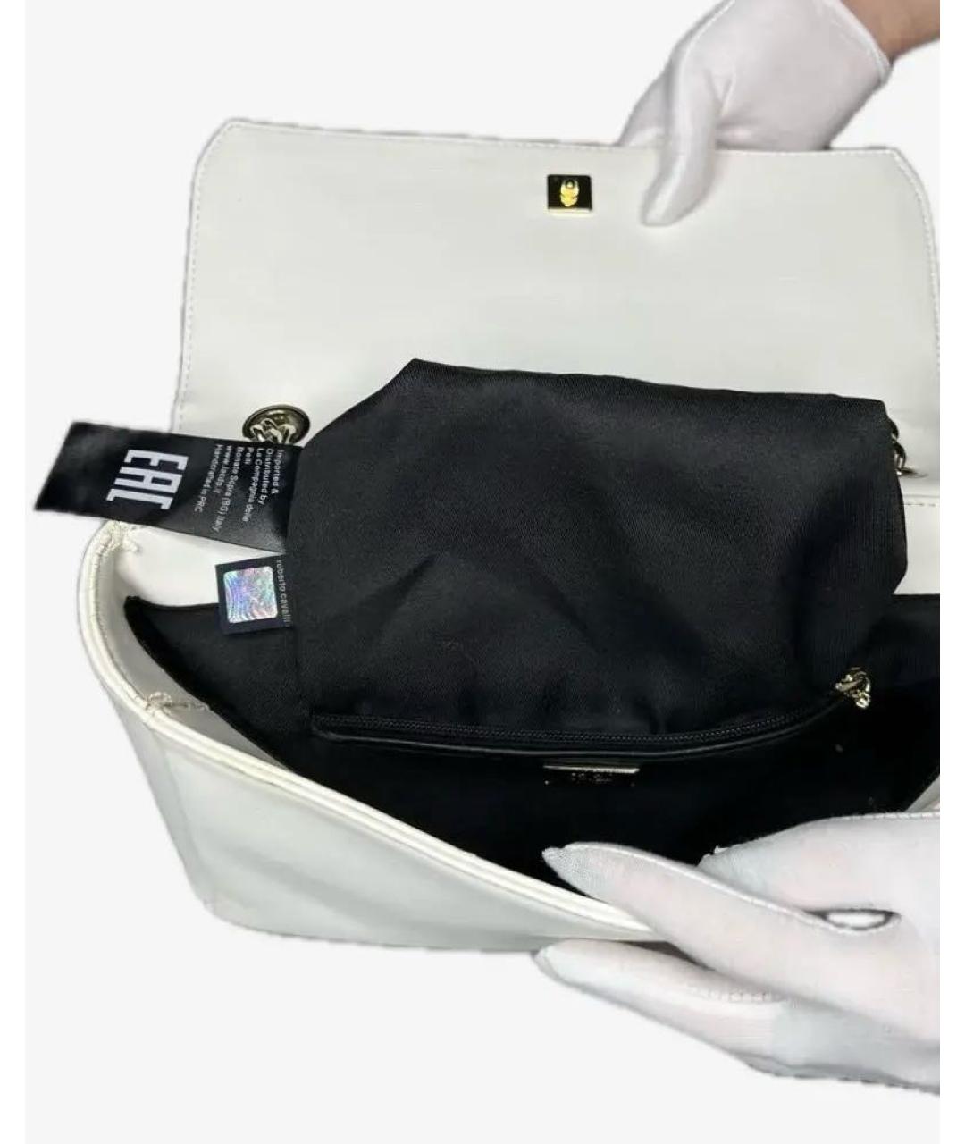 CAVALLI CLASS Белая синтетическая сумка через плечо, фото 6