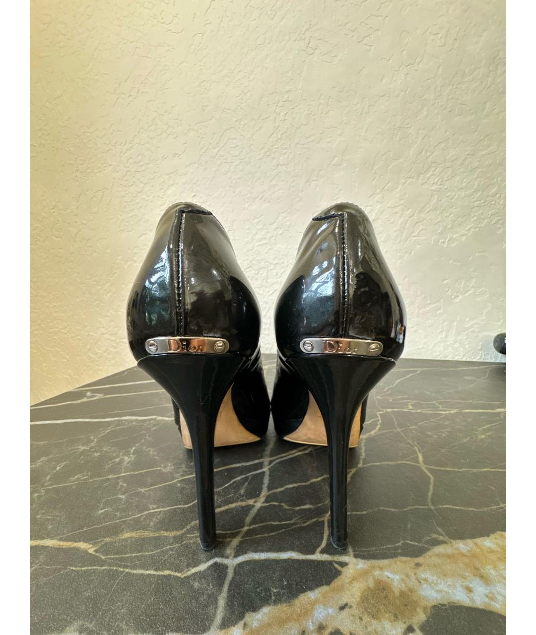 CHRISTIAN DIOR Черные туфли из лакированной кожи, фото 3