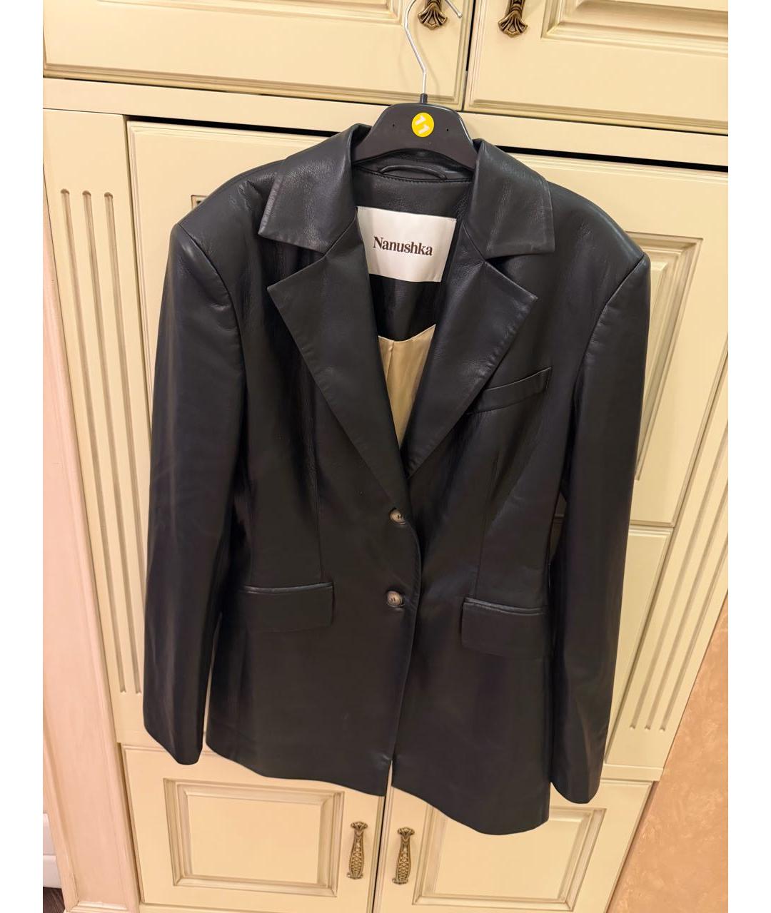 NANUSHKA Черный полиэстеровый жакет/пиджак, фото 2