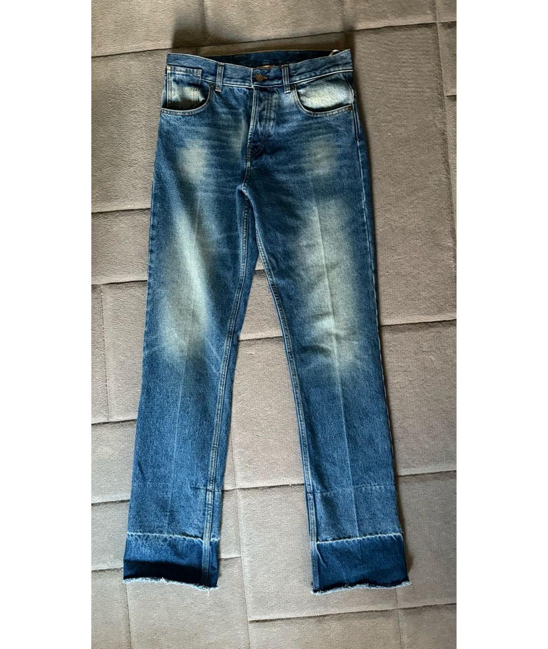 NO. 21 Синие хлопковые прямые джинсы, фото 5