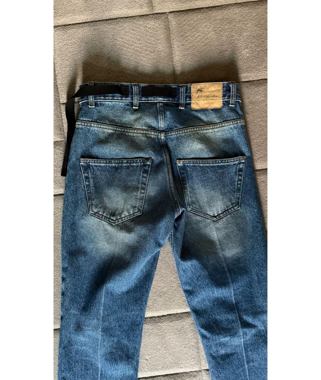 NO. 21 Синие хлопковые прямые джинсы, фото 4