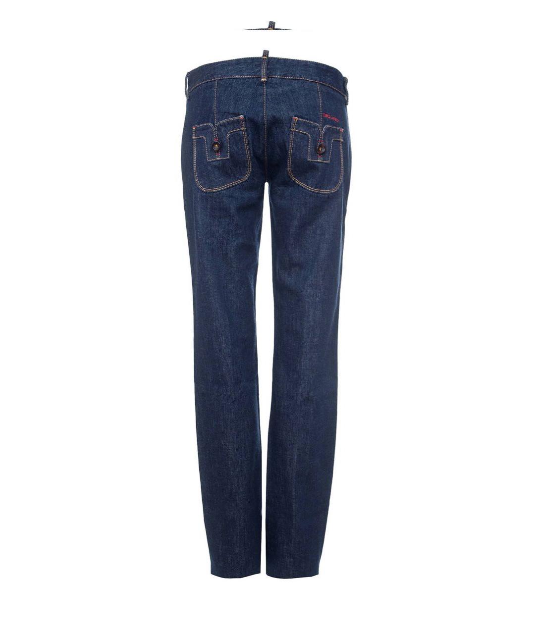 DSQUARED2 Темно-синие хлопковые прямые джинсы, фото 2