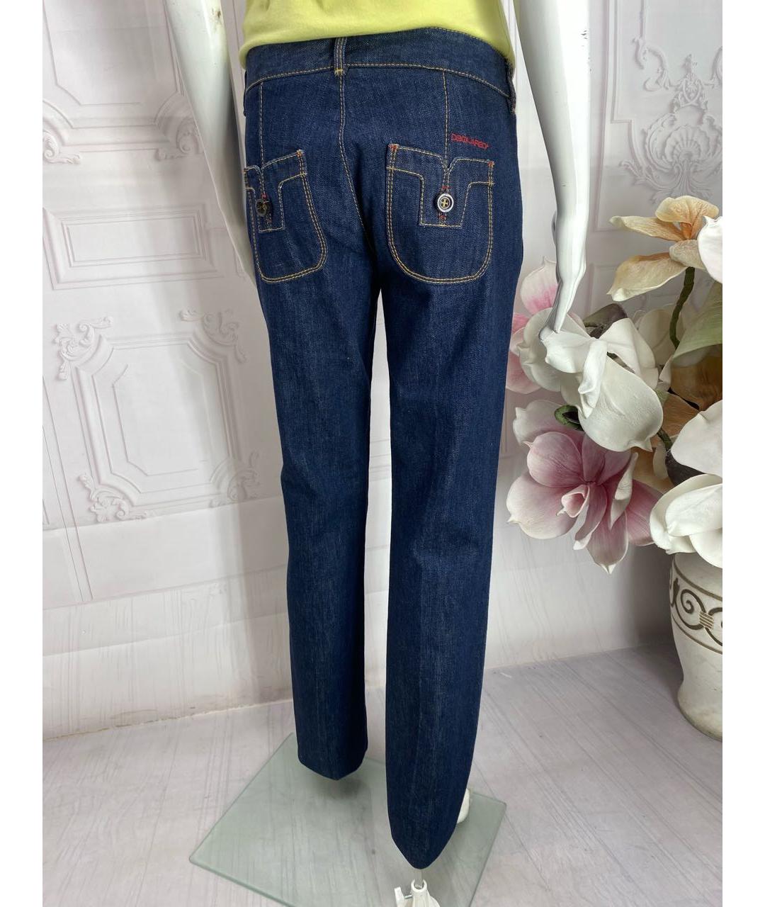 DSQUARED2 Темно-синие хлопковые прямые джинсы, фото 6