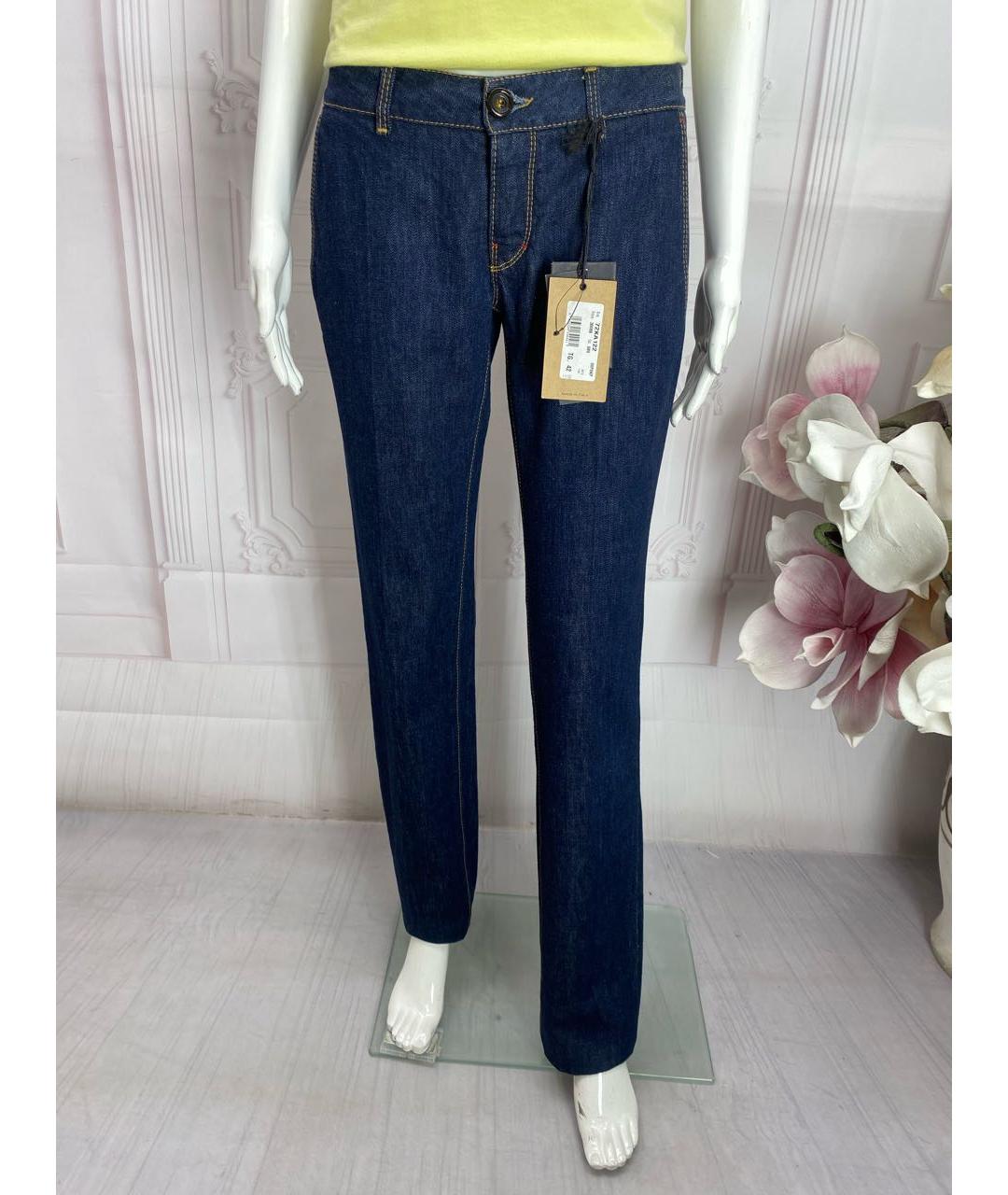 DSQUARED2 Темно-синие хлопковые прямые джинсы, фото 5