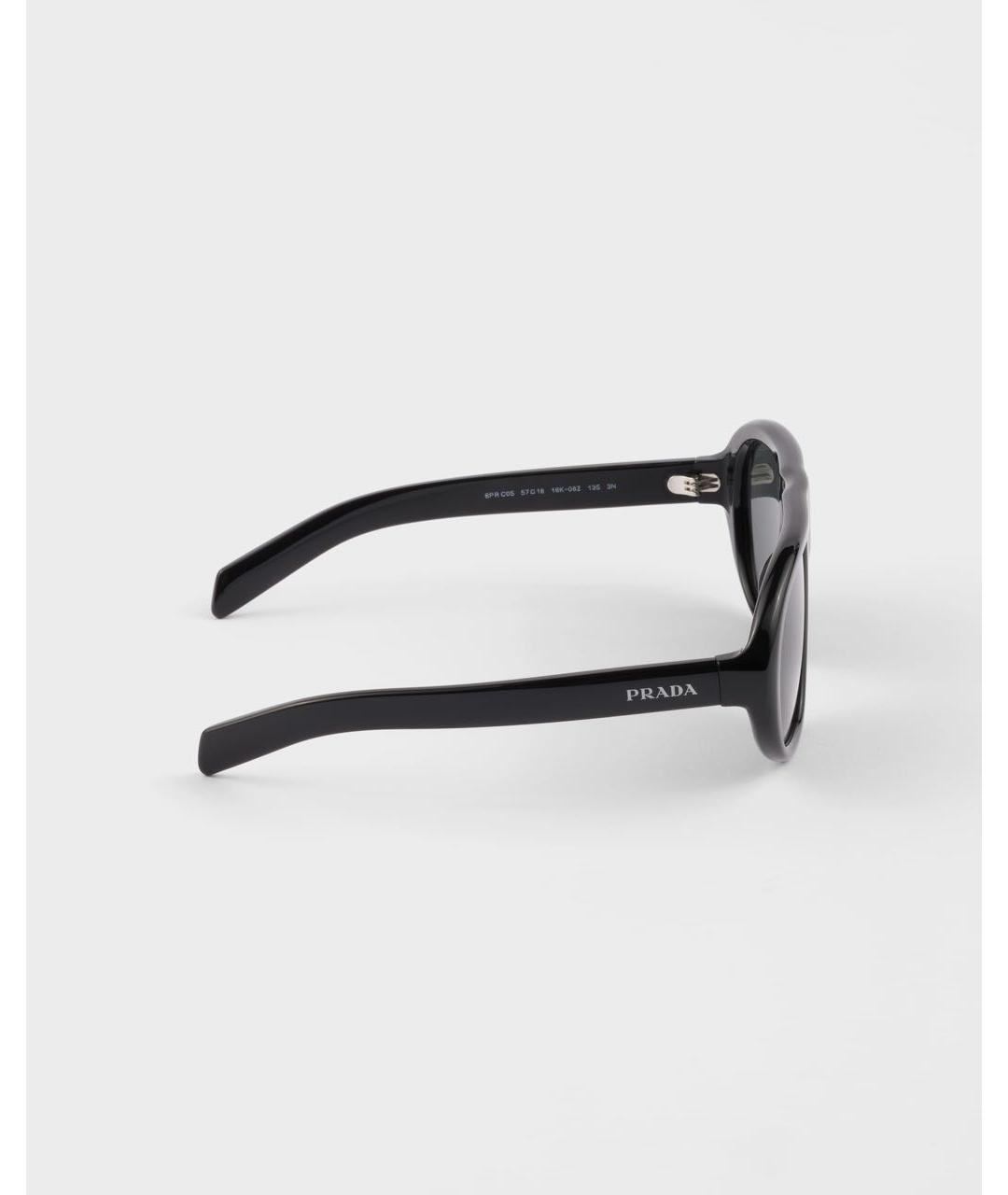 PRADA Черные пластиковые солнцезащитные очки, фото 5