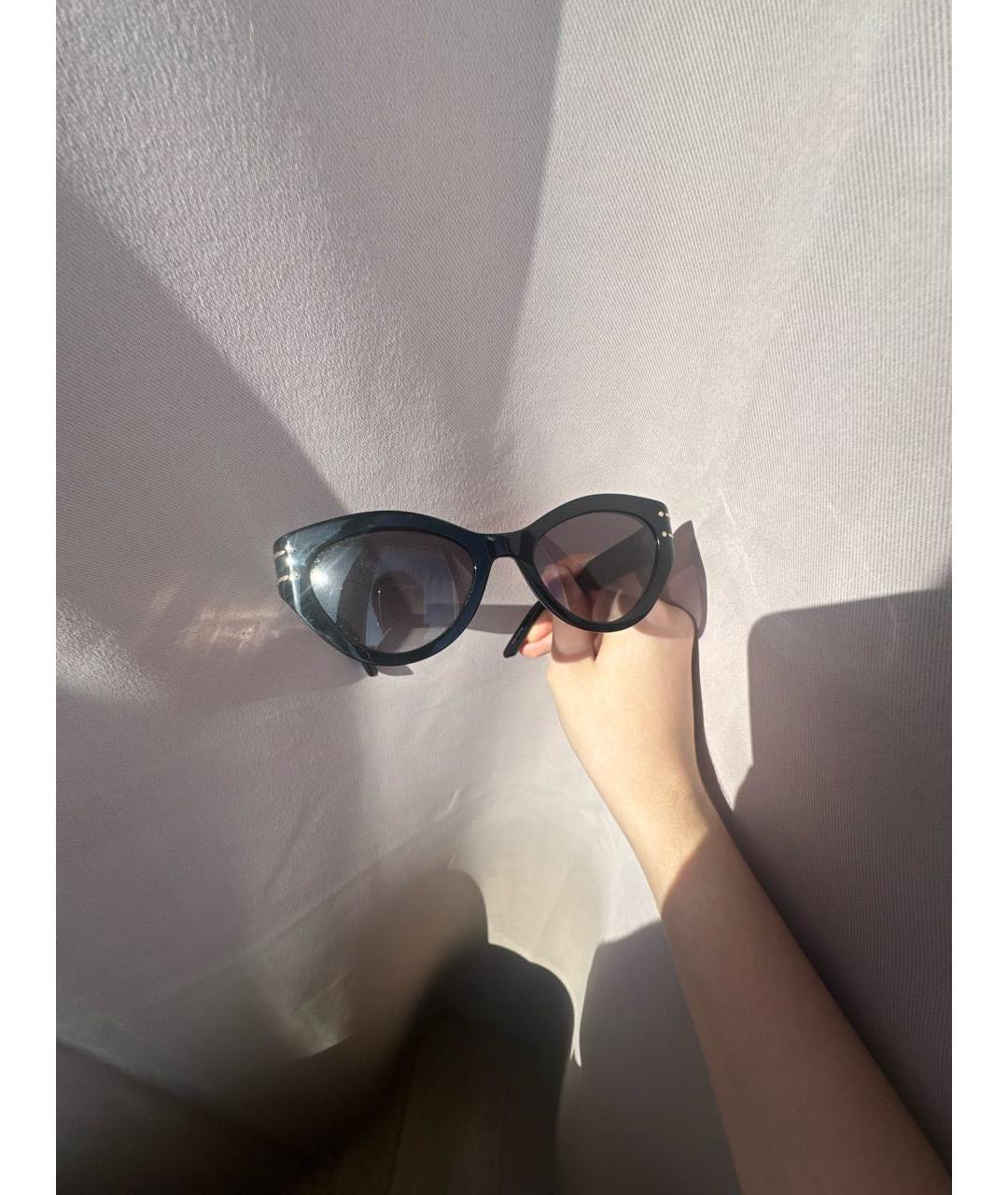 CHRISTIAN DIOR Черные пластиковые солнцезащитные очки, фото 4