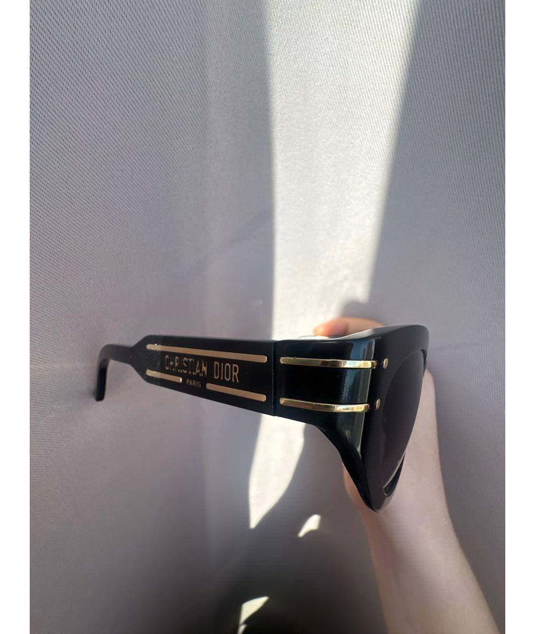 CHRISTIAN DIOR Черные пластиковые солнцезащитные очки, фото 3