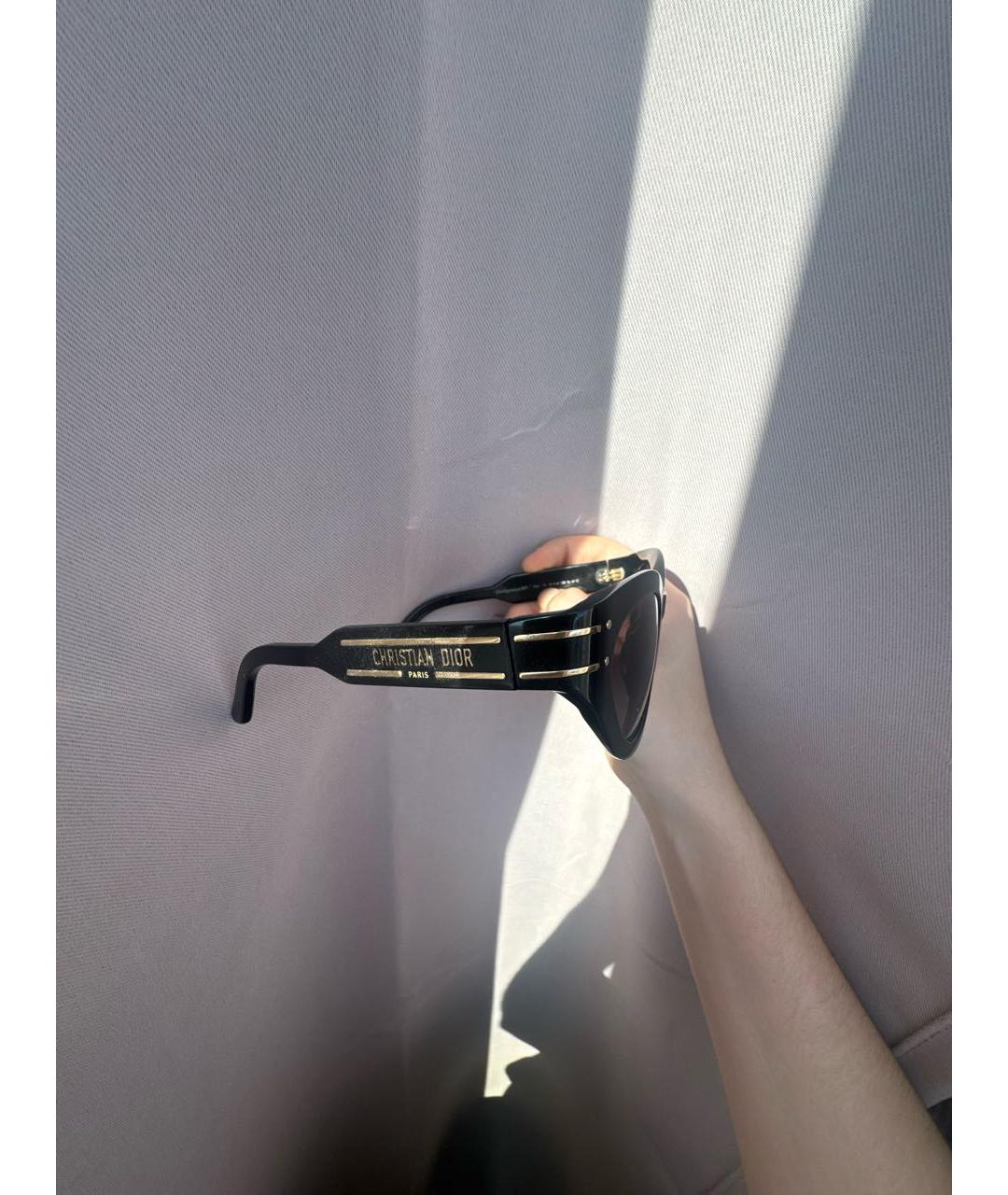 CHRISTIAN DIOR Черные пластиковые солнцезащитные очки, фото 2