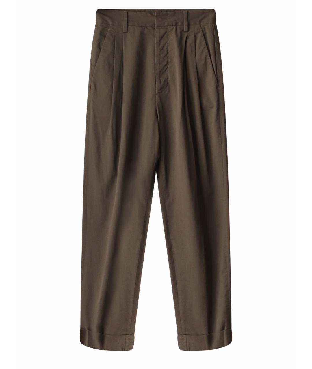 DSQUARED2 Хаки хлопко-эластановые прямые брюки, фото 1