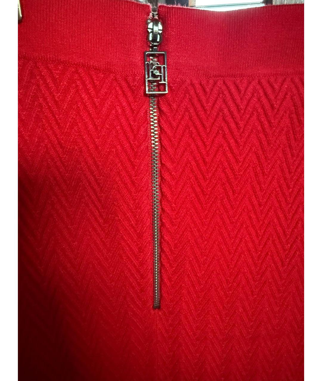 ELISABETTA FRANCHI Красный полиамидовый костюм с юбками, фото 8