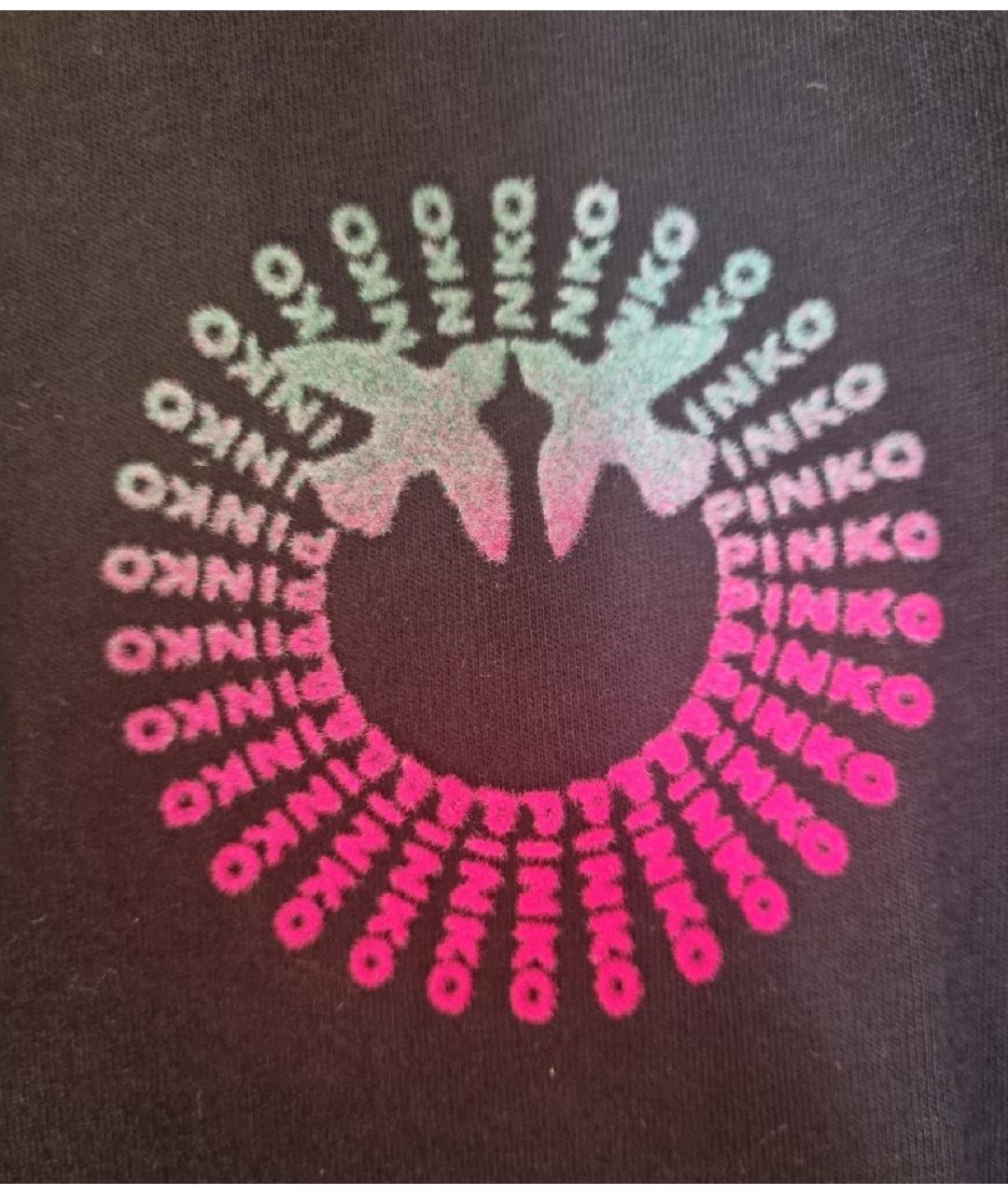 PINKO Черная хлопковая футболка, фото 4