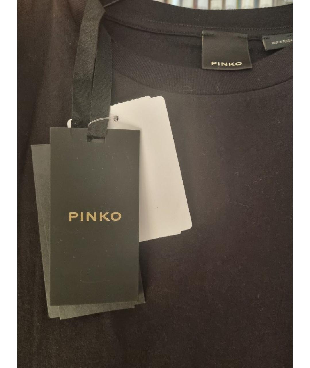 PINKO Черная хлопковая футболка, фото 3