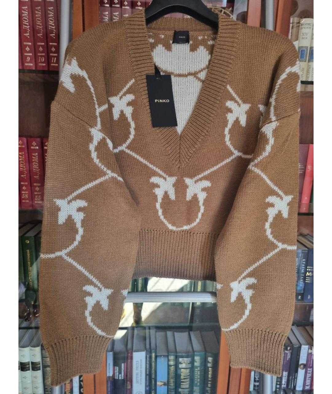 PINKO Коричневый джемпер / свитер, фото 10