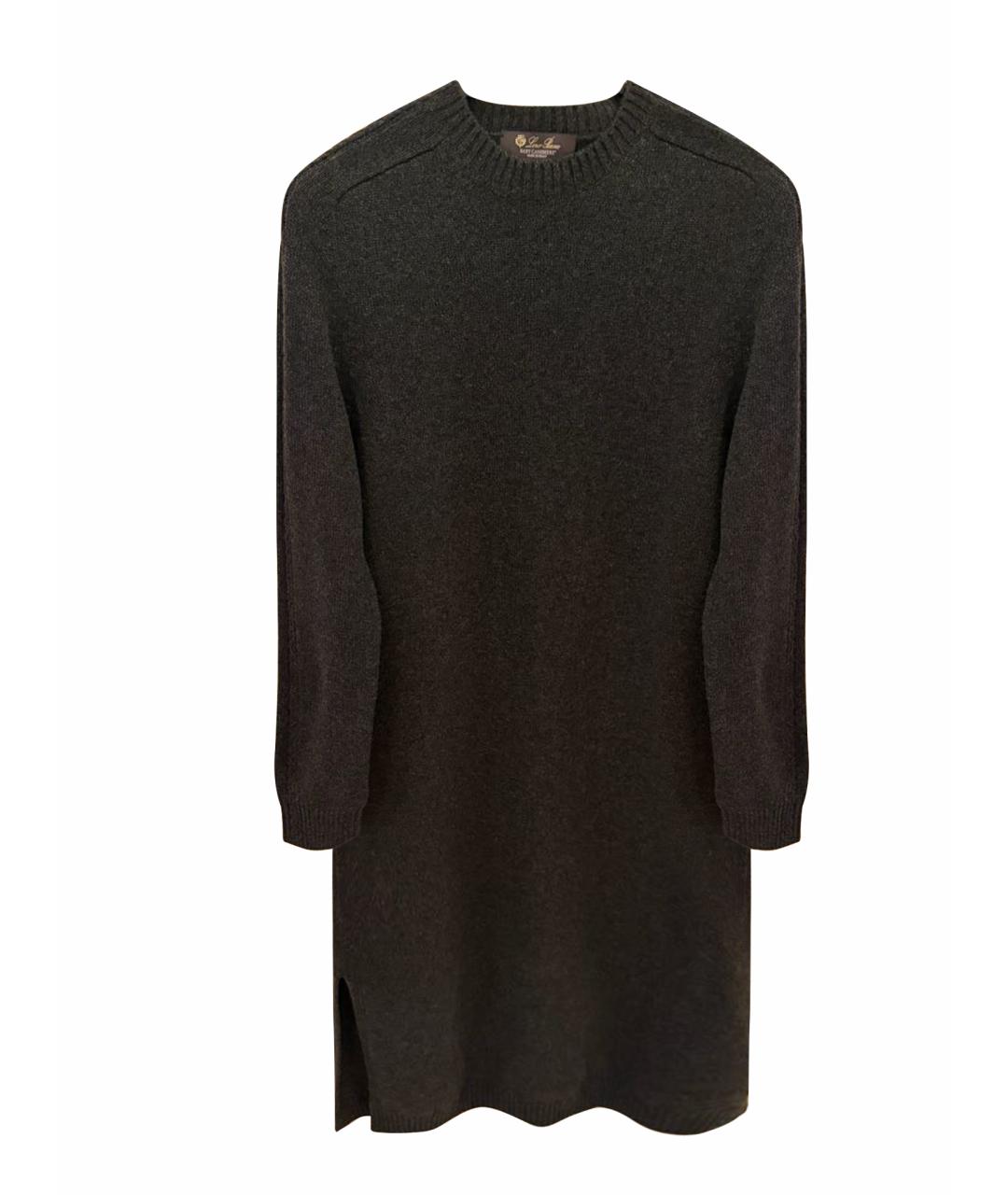 LORO PIANA Серое кашемировое повседневное платье, фото 1