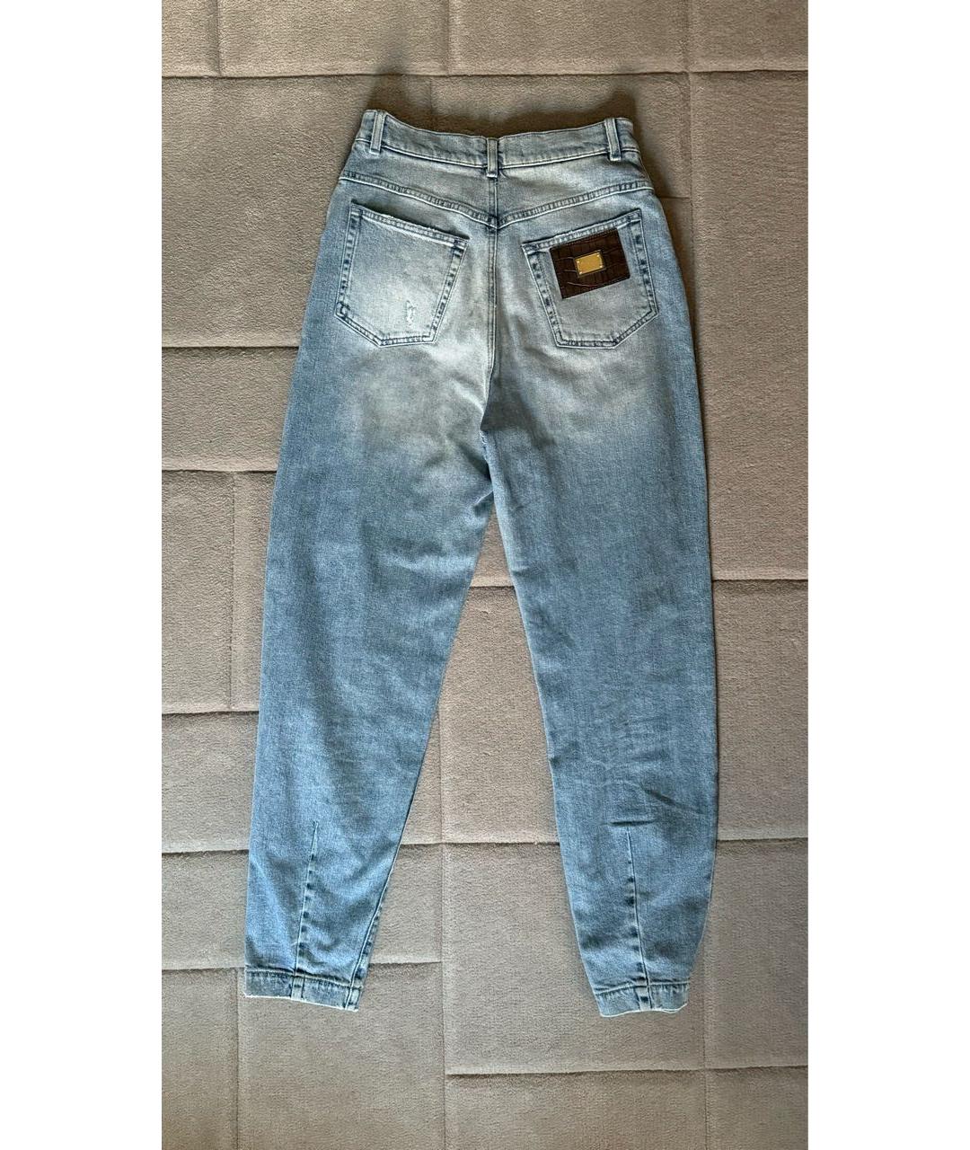 DOLCE&GABBANA Голубые хлопко-эластановые джинсы слим, фото 2