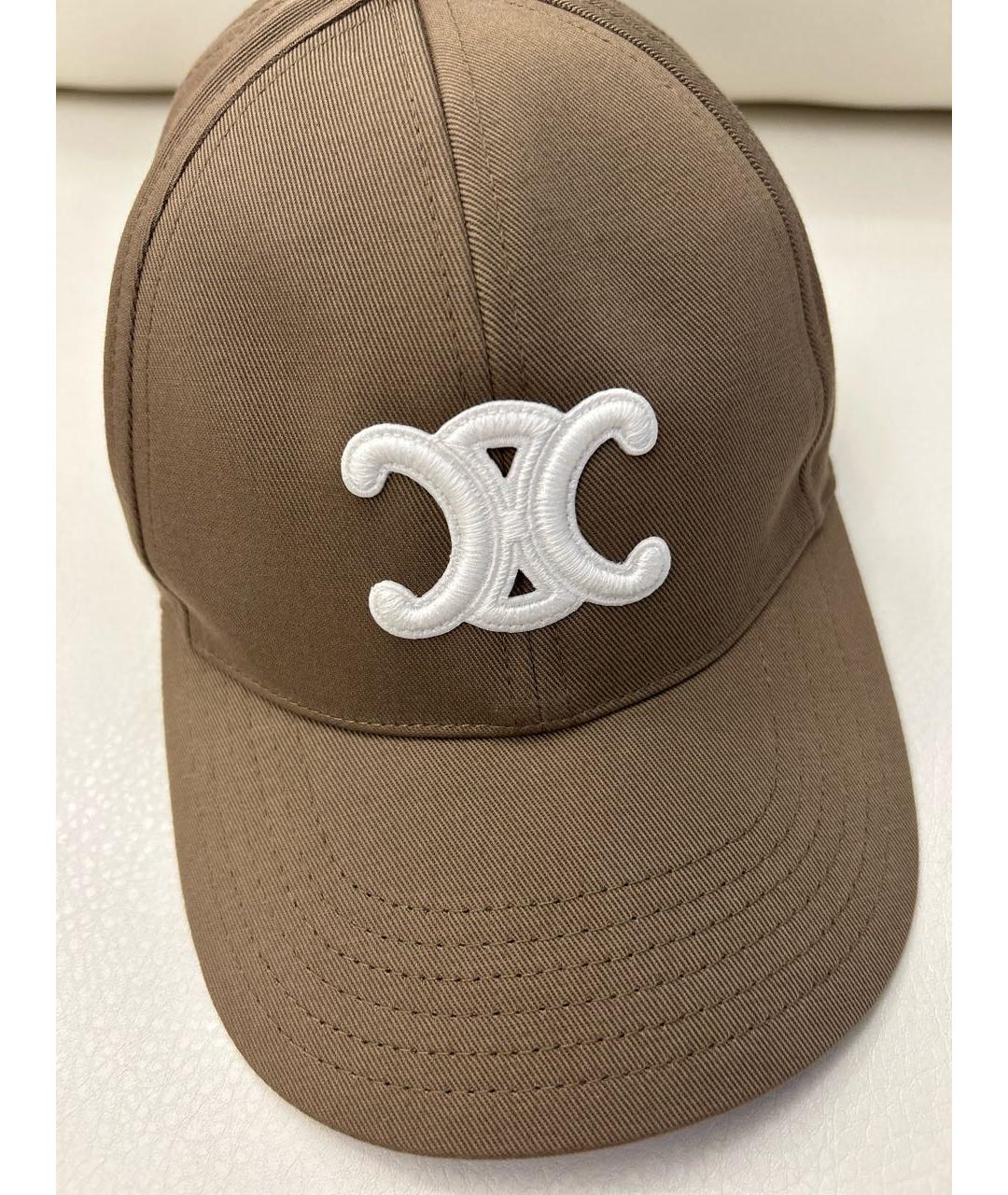 CELINE Бежевая хлопковая кепка, фото 4