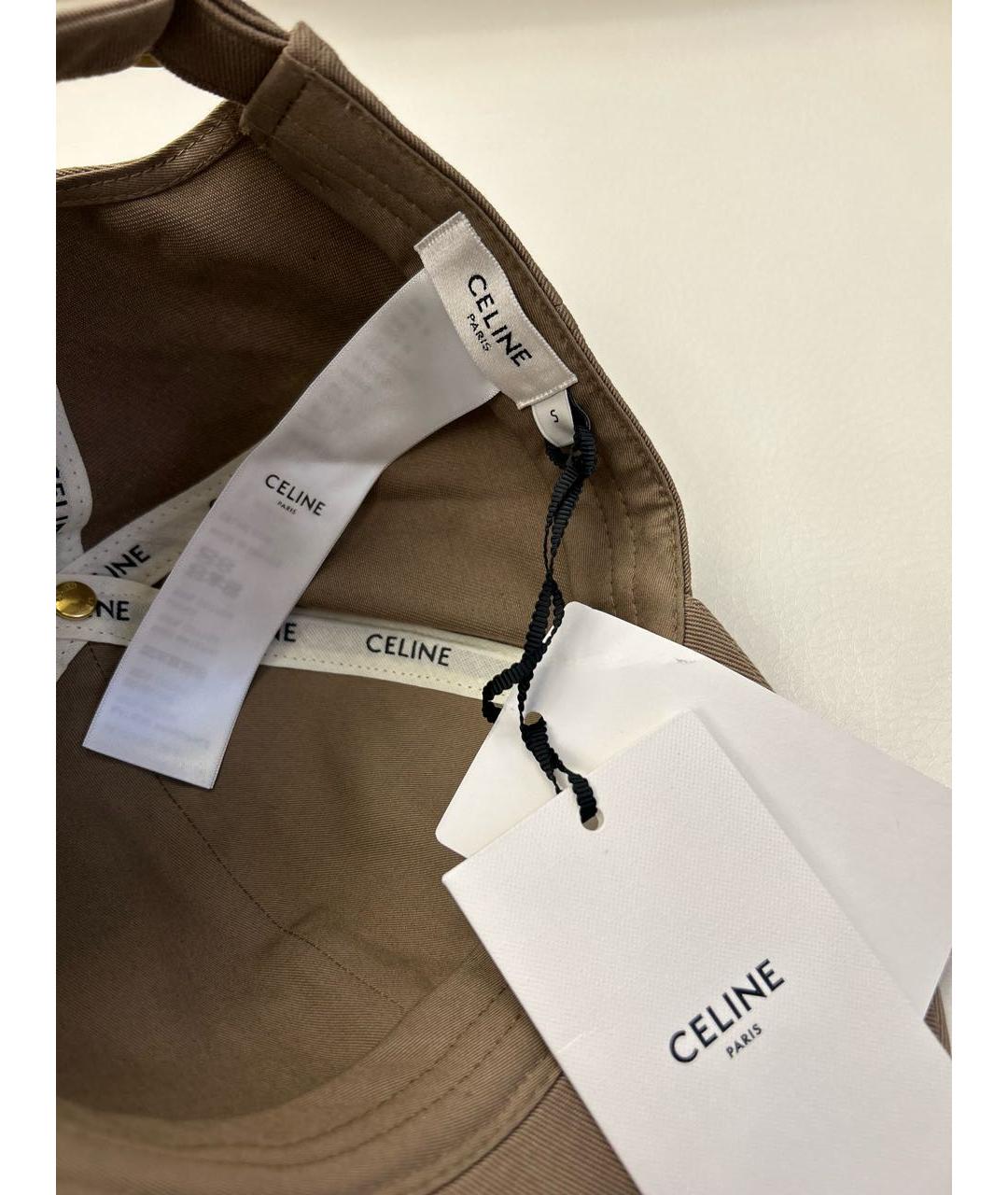 CELINE Бежевая хлопковая кепка, фото 5