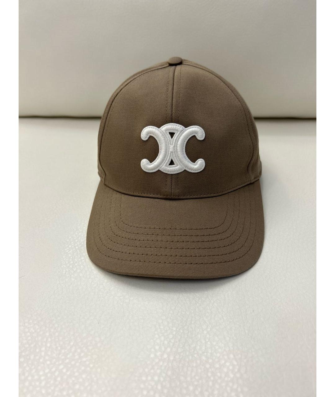 CELINE Бежевая хлопковая кепка, фото 7
