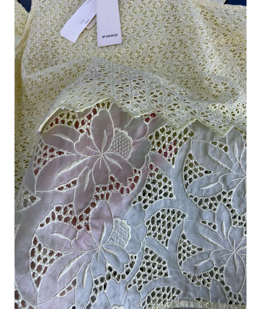 PINKO Желтая шелковая блузы, фото 4