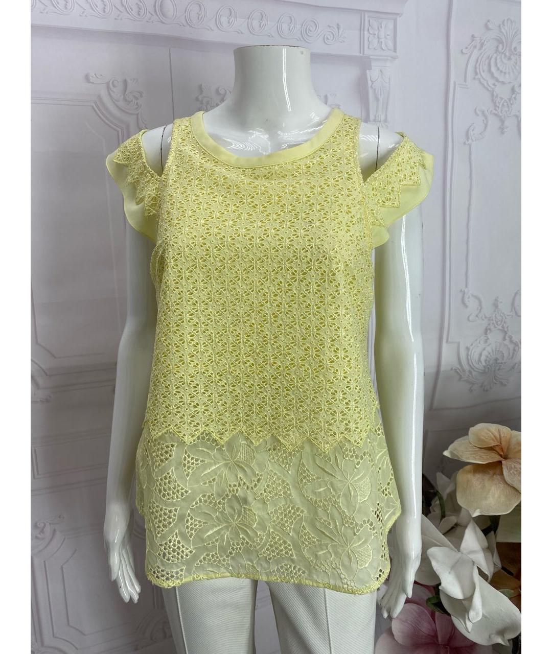 PINKO Желтая шелковая блузы, фото 5