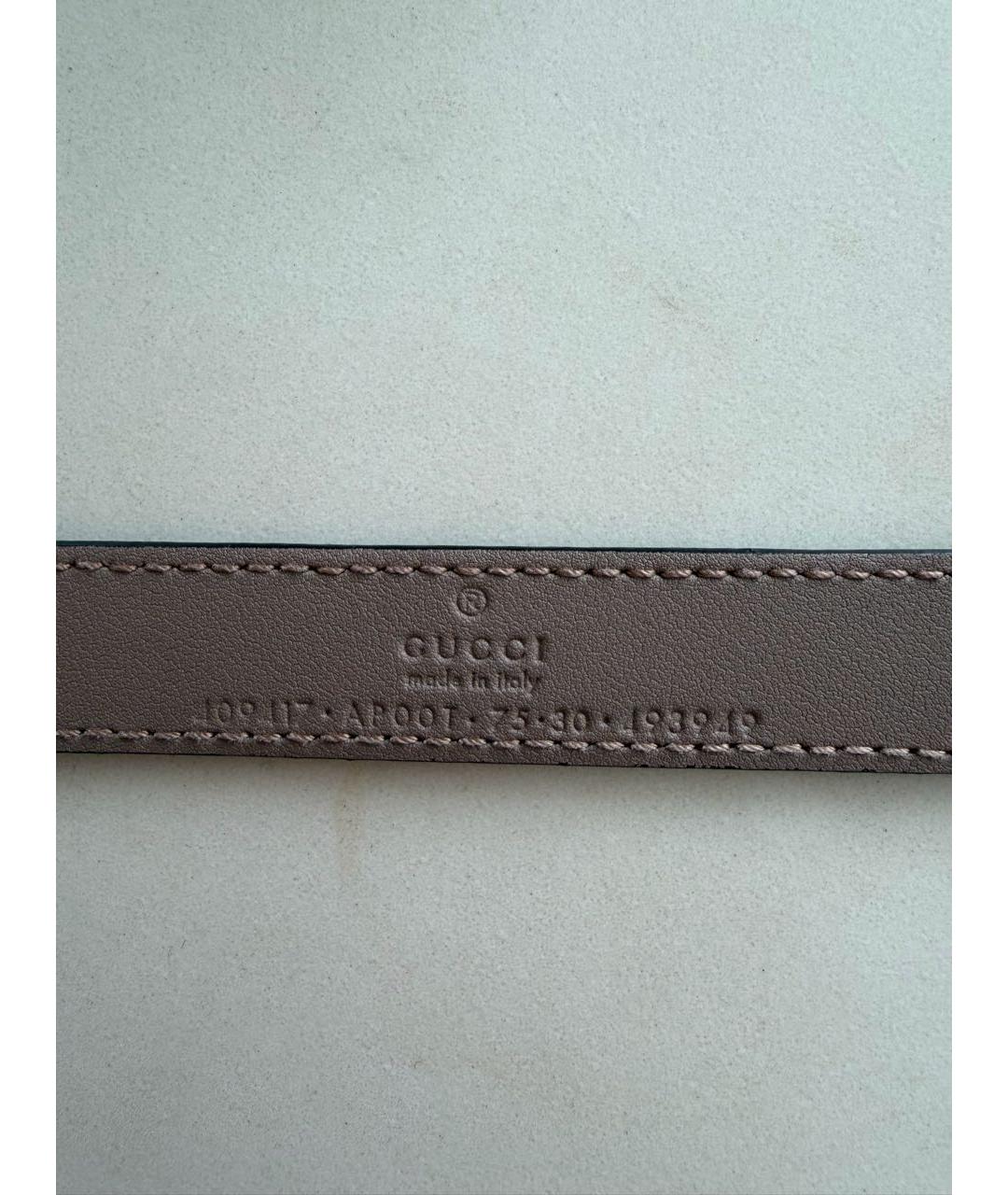 GUCCI Бежевый кожаный ремень, фото 3