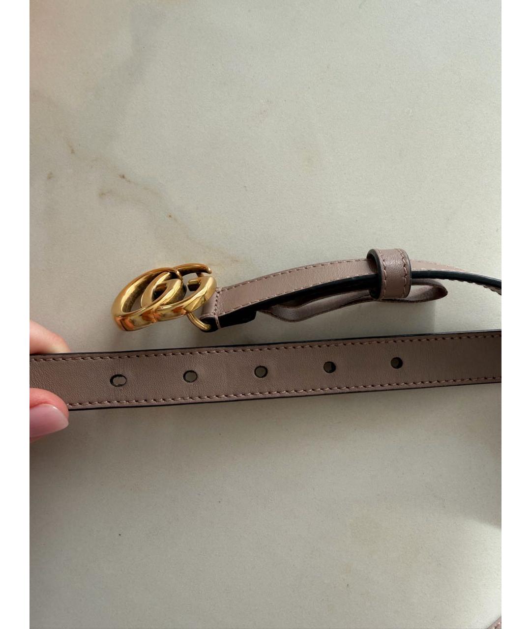 GUCCI Бежевый кожаный ремень, фото 4