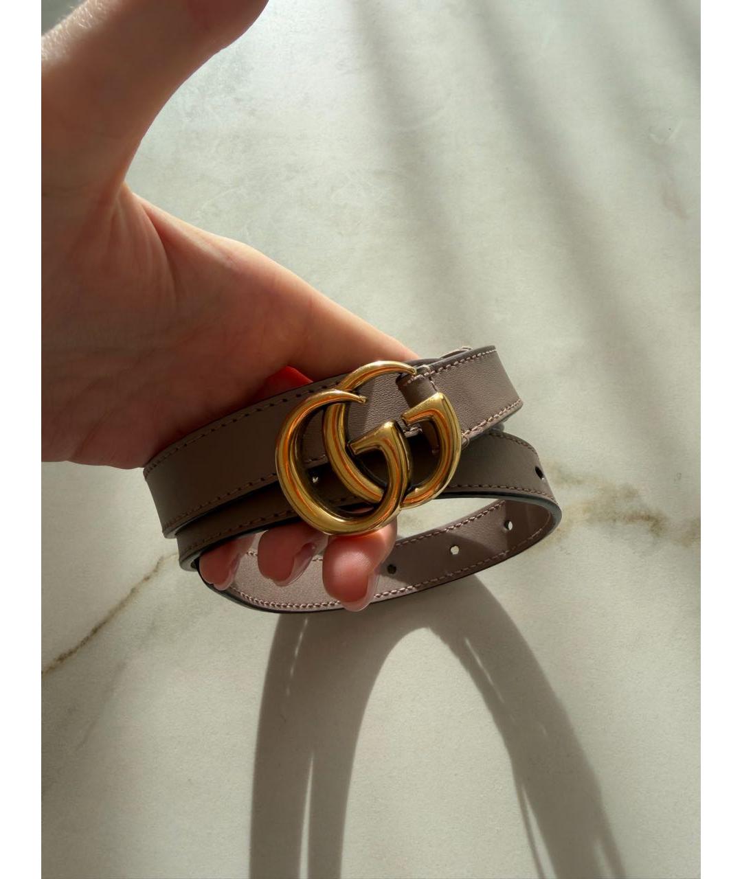 GUCCI Бежевый кожаный ремень, фото 5