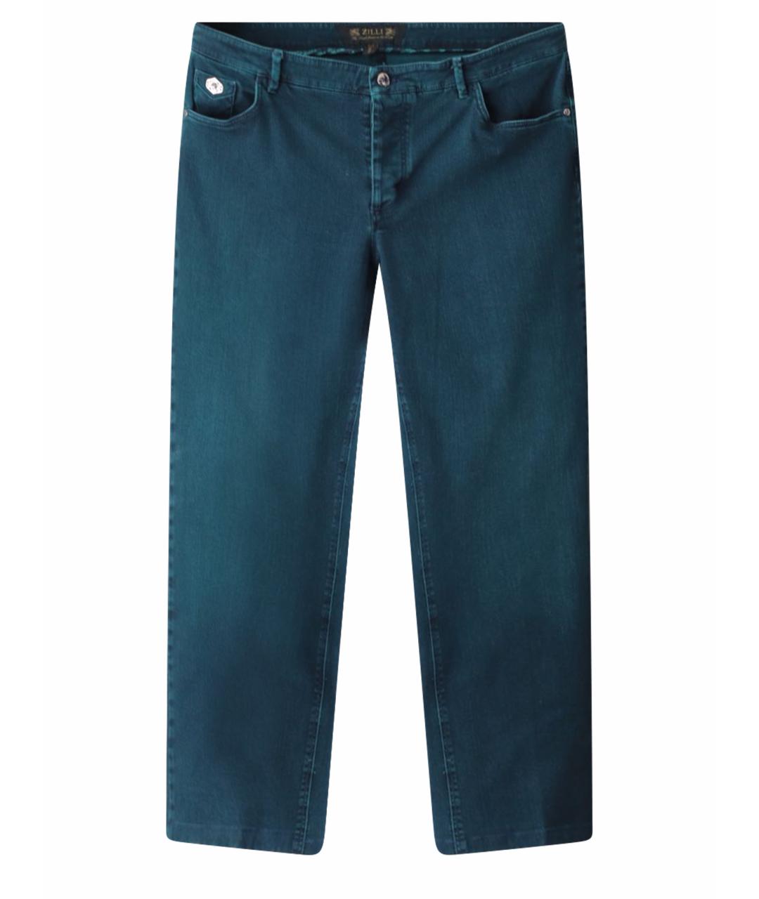 ZILLI Бирюзовые хлопковые джинсы, фото 7