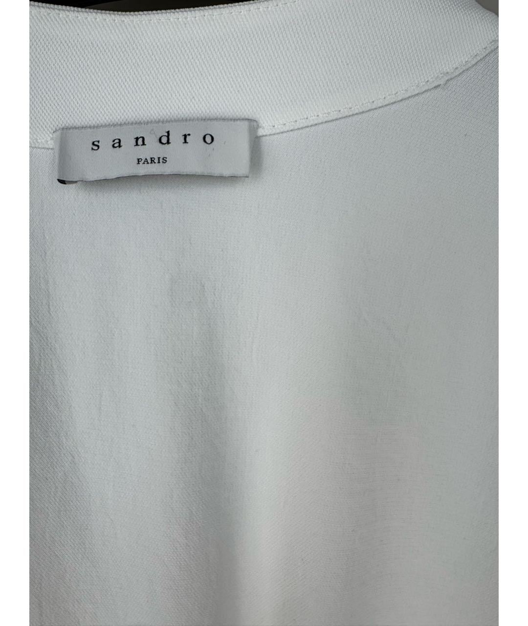 SANDRO Белое полиэстеровое коктейльное платье, фото 3