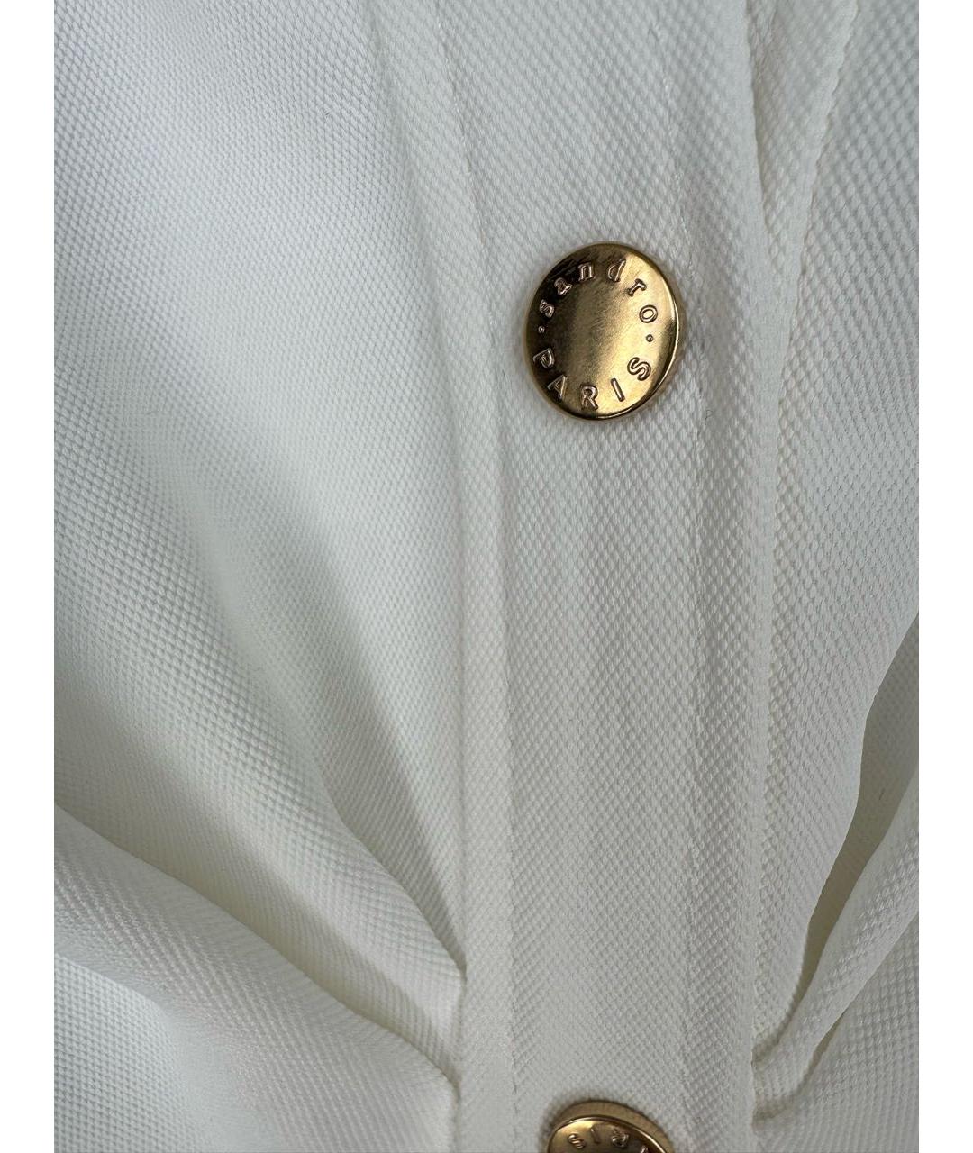 SANDRO Белое полиэстеровое коктейльное платье, фото 4