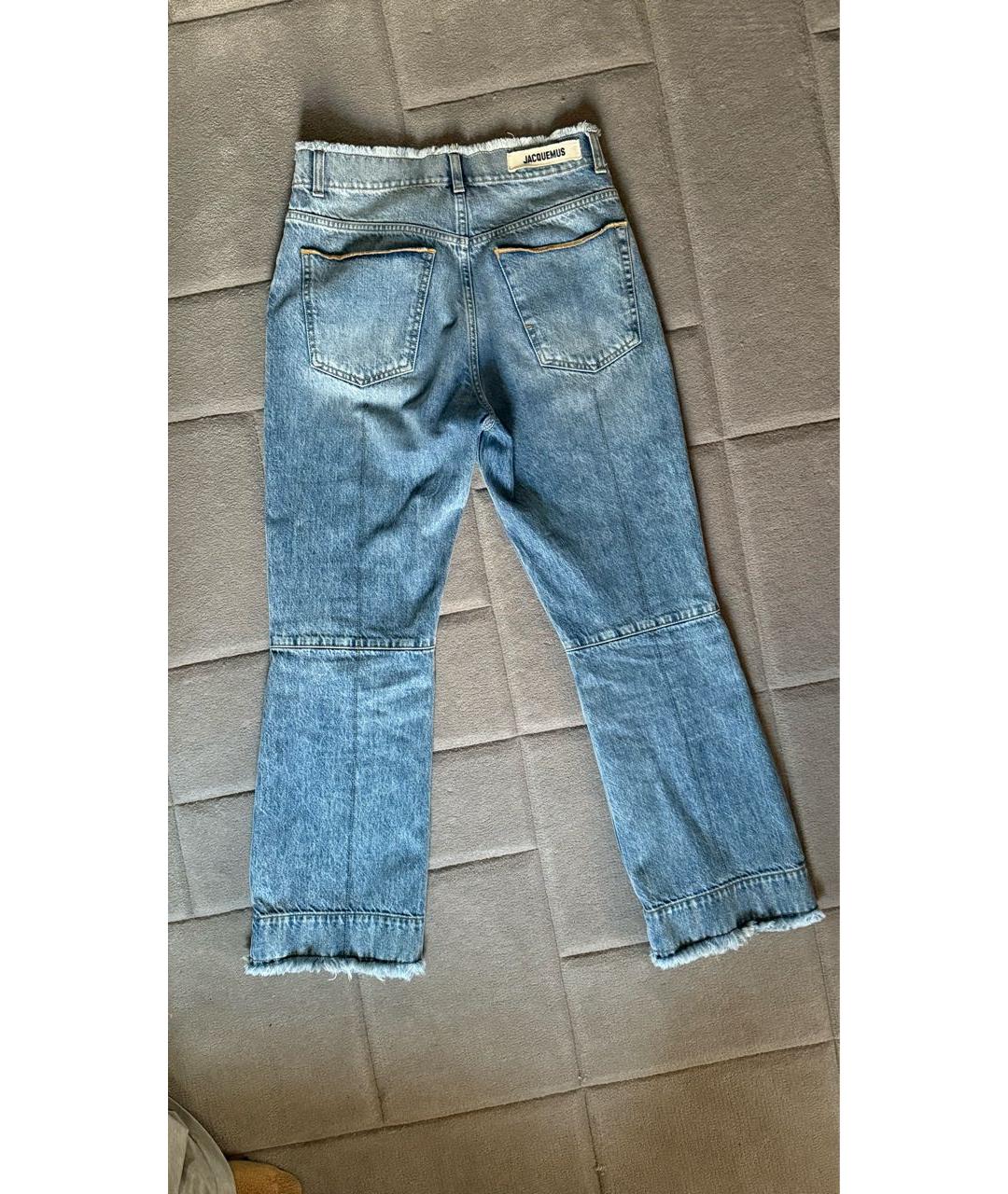 JACQUEMUS Голубые хлопковые джинсы клеш, фото 2