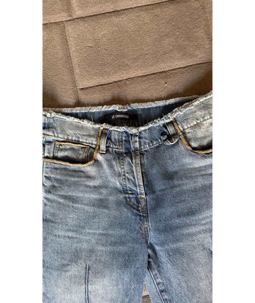 JACQUEMUS Голубые хлопковые джинсы клеш, фото 4