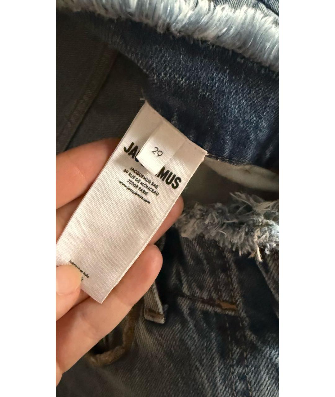 JACQUEMUS Голубые хлопковые джинсы клеш, фото 3