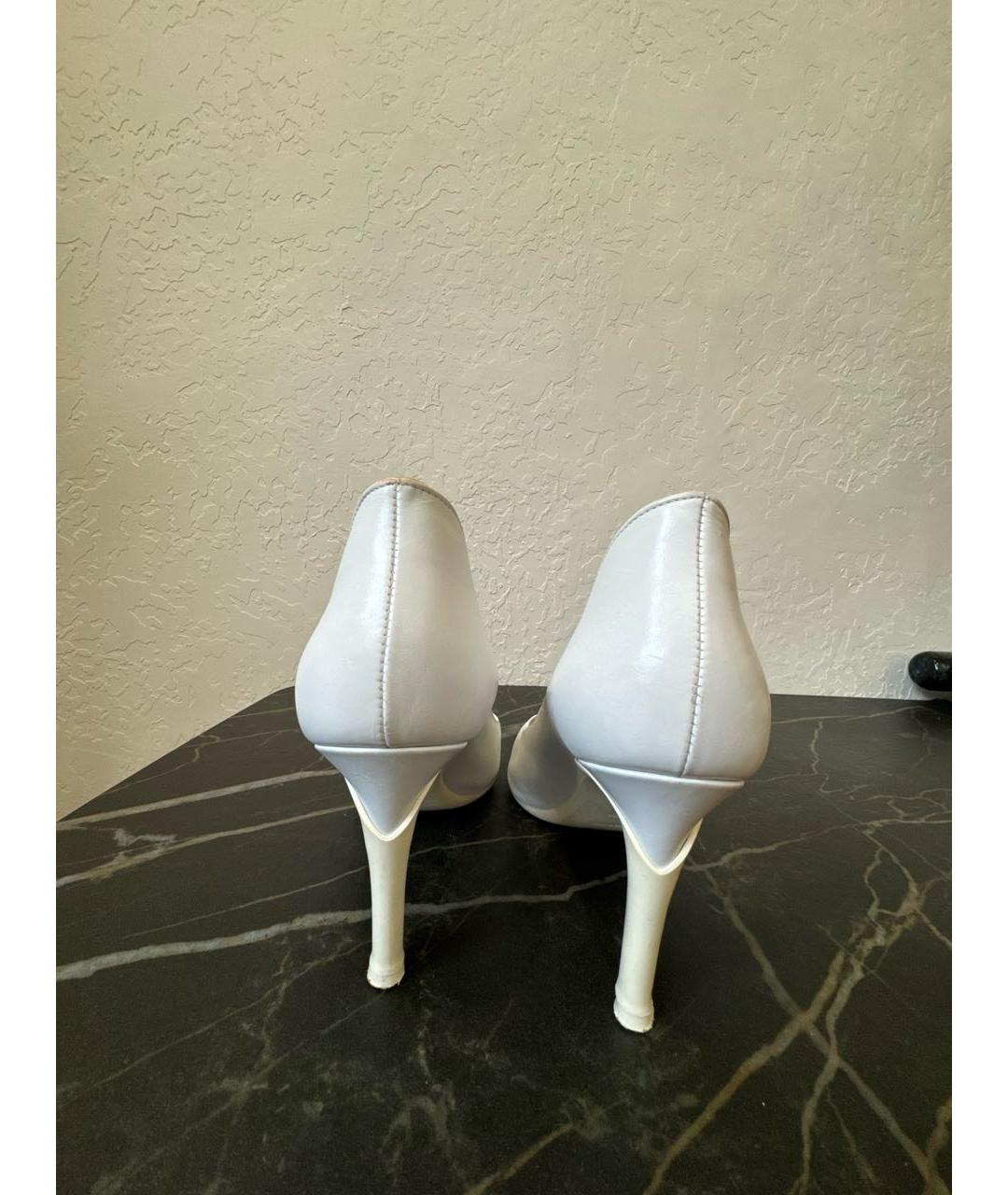 GIANVITO ROSSI Белые кожаные туфли, фото 4