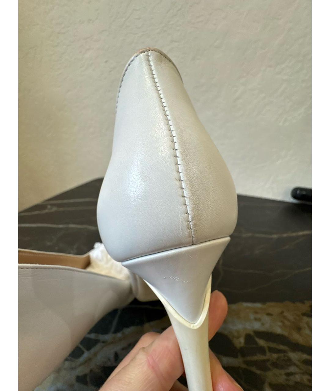 GIANVITO ROSSI Белые кожаные туфли, фото 7