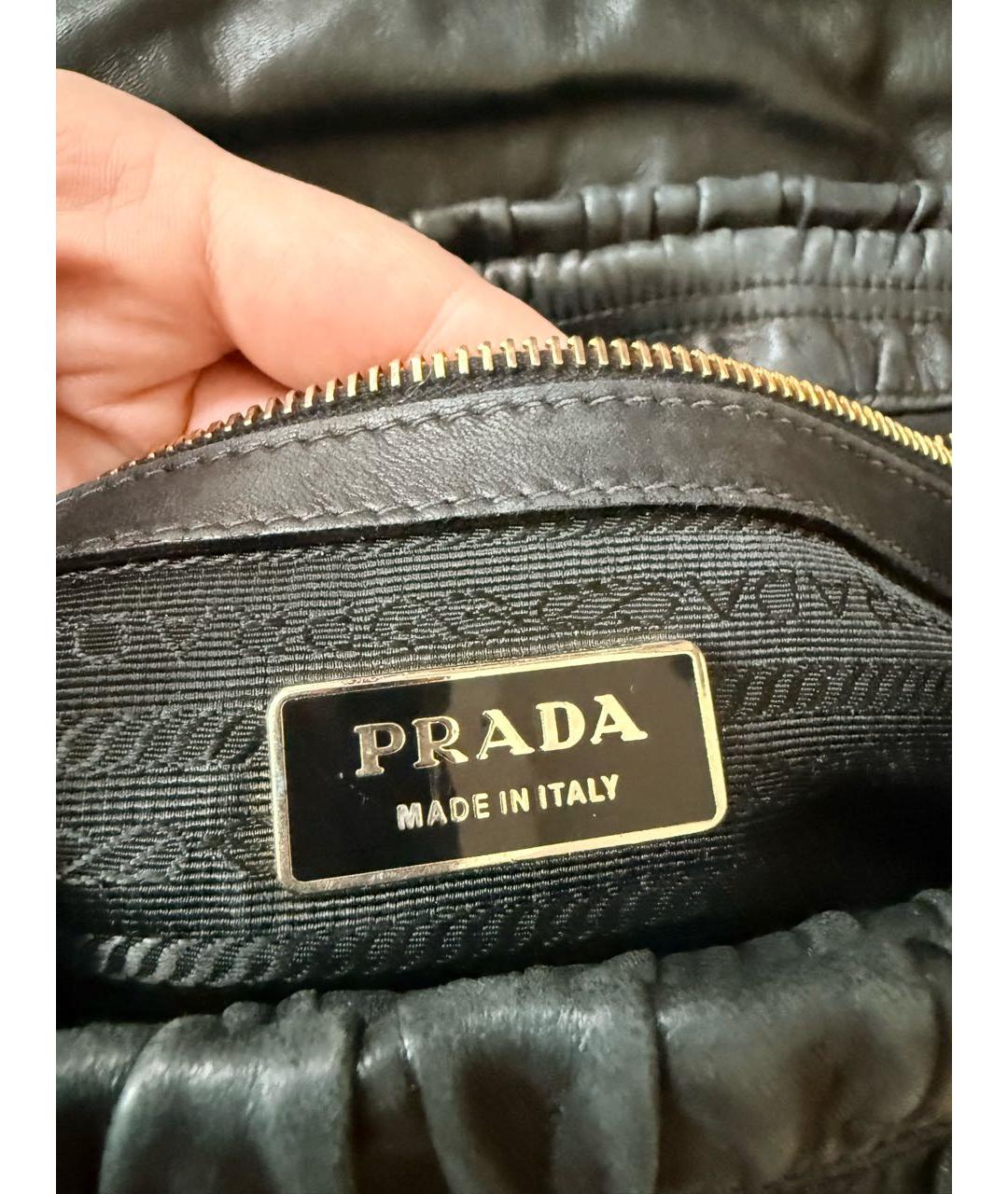 PRADA Черная кожаная сумка через плечо, фото 6