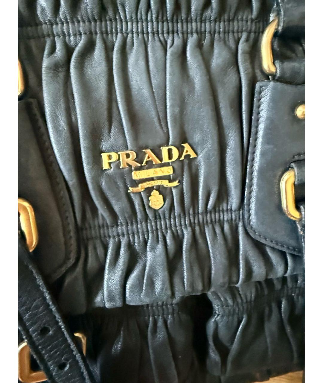 PRADA Черная кожаная сумка через плечо, фото 5