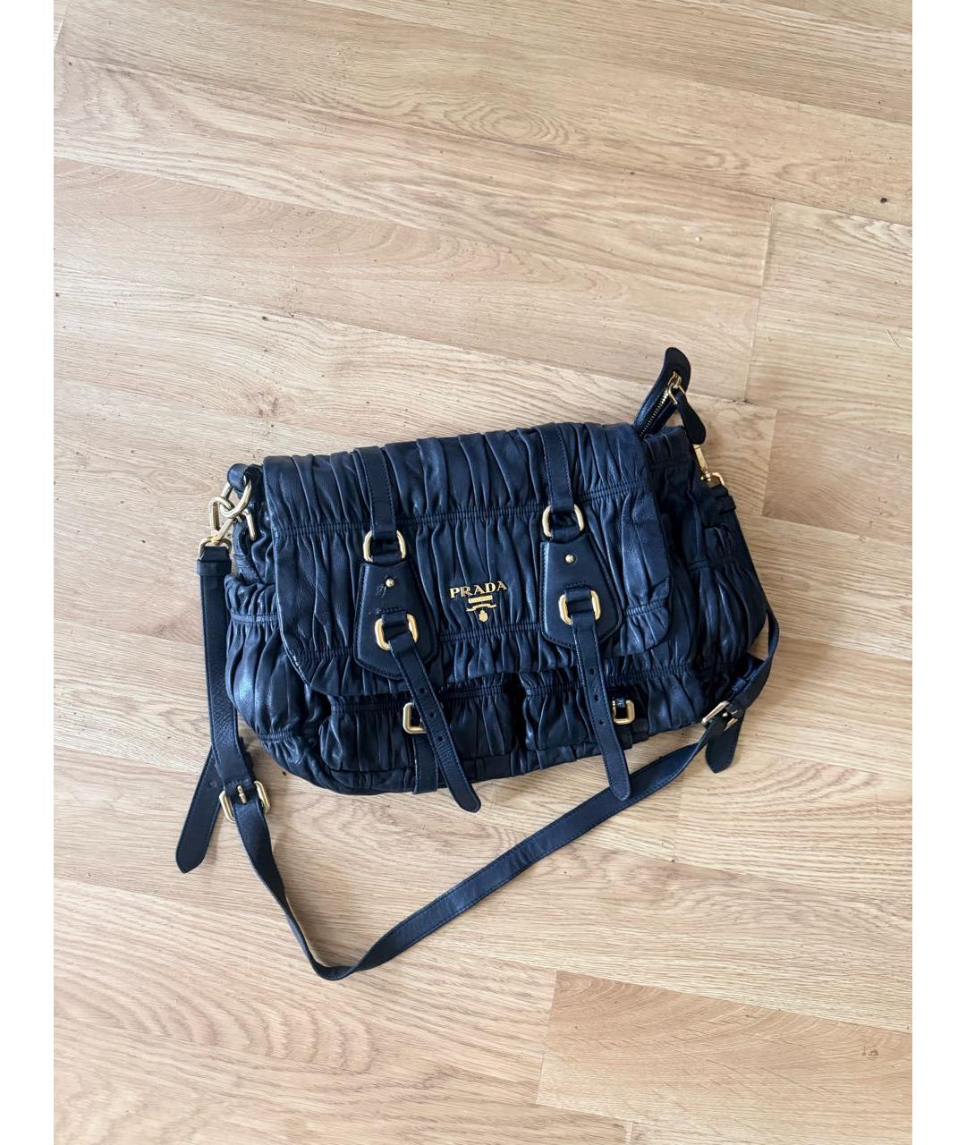 PRADA Черная кожаная сумка через плечо, фото 9